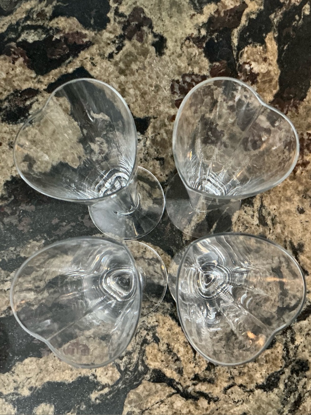 Clear Heart-Shaped Champagne Glasses - Set of 4